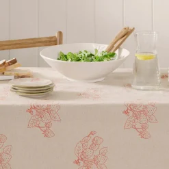 Sophie Allport Linen Blend Strawberries Table Cloth- Tea