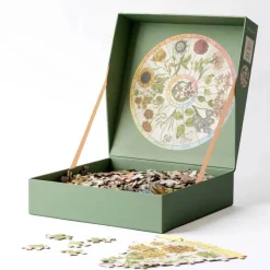 Roomytown Linnaean Flower Clock 500 Piece Round Jigsaw Puzzle- Puzzles