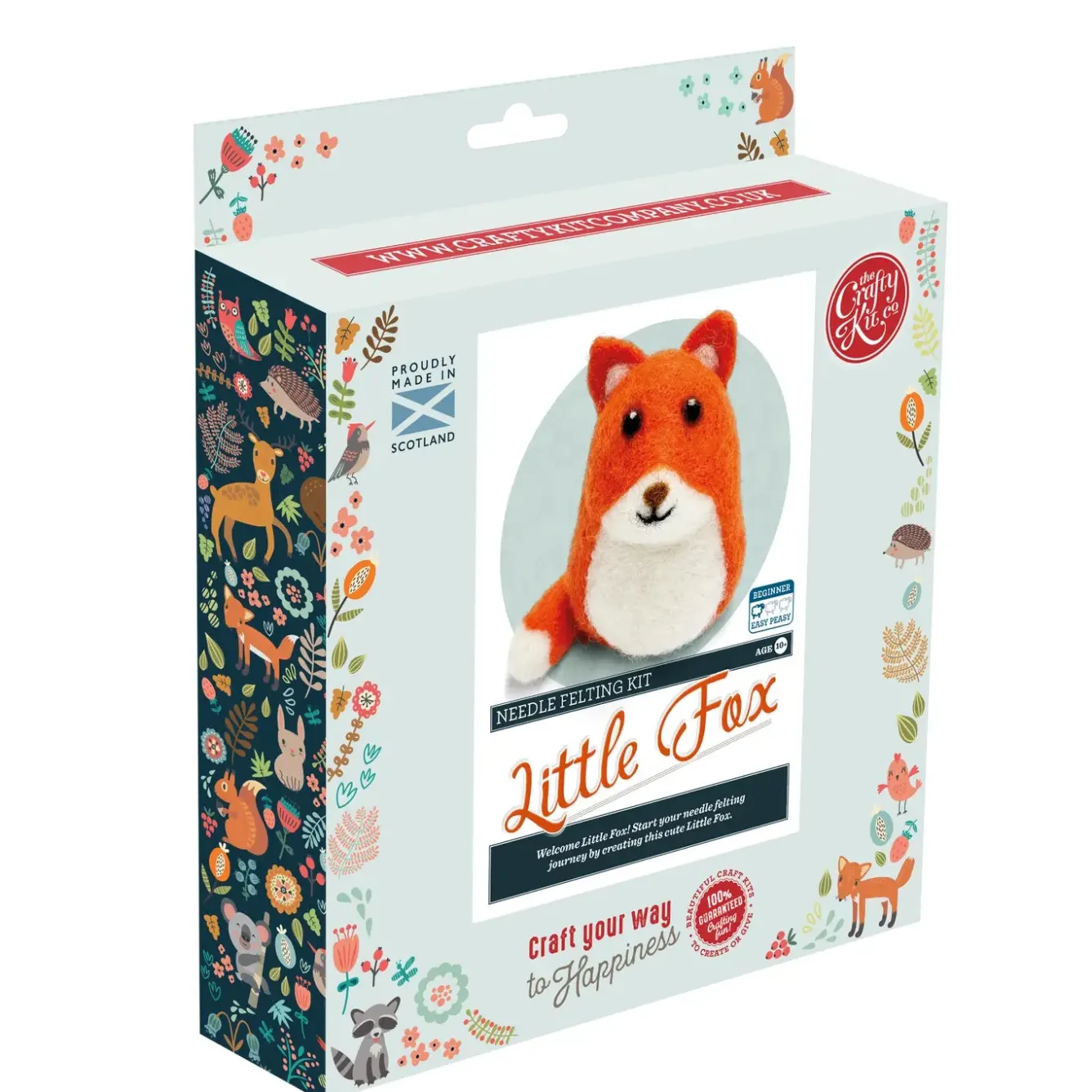 The Crafty Kit Co. Little Fox Needle Felting Kit- Crafts