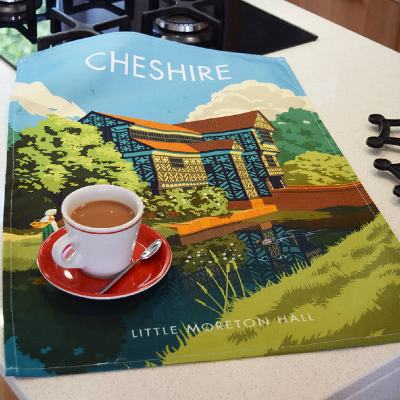 Town Towels Little Moreton Hall - Cheshire Tea Towel- Tea|Tea Towels