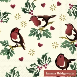Emma Bridgewater Little Robin Cocktail Napkins- Christmas|Napkins