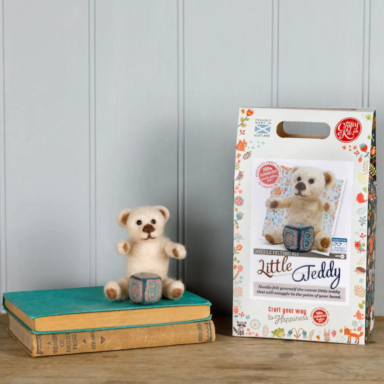 The Crafty Kit Co. Little Teddy Needle Felting Kit- Crafts