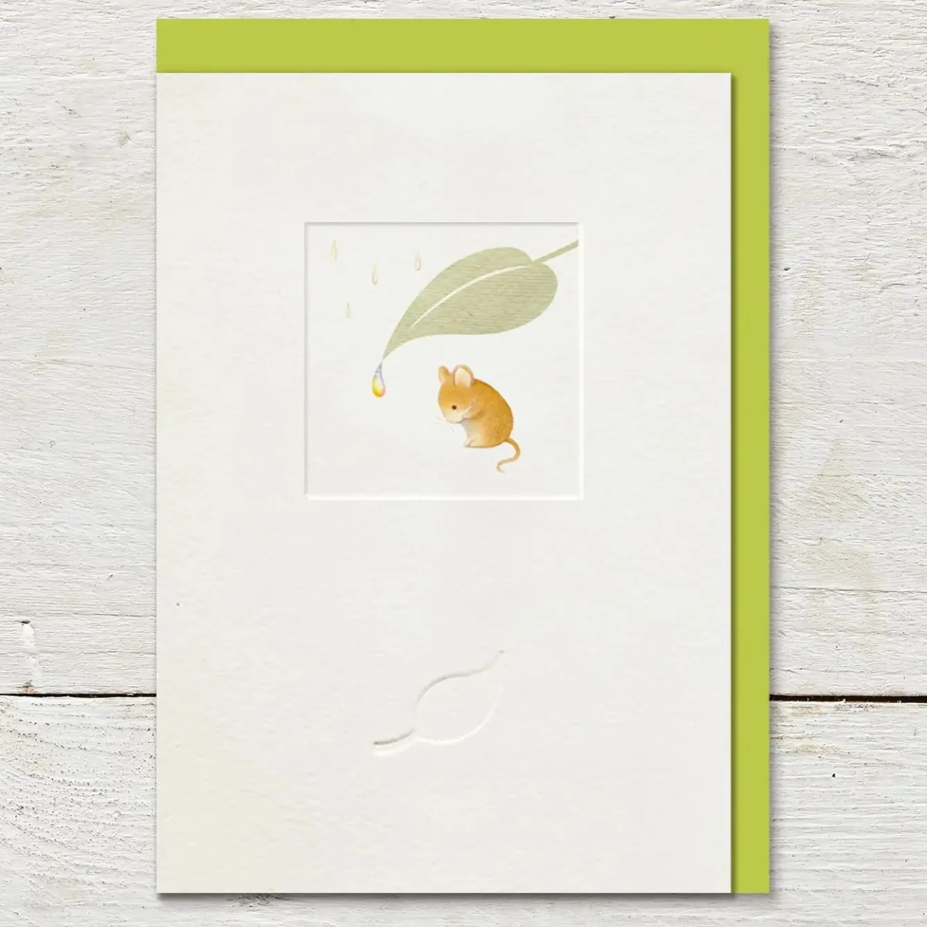 Ginger Betty Little Windows Sheltering Mouse Greetings Card- Greeting Cards