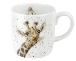 Wrendale Designs 'Lofty' Giraffe Bone China Mug (14oz)- Flowers & Garden|Animals
