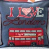 Jan Constantine London Bus Pillow- Pillows & Throws