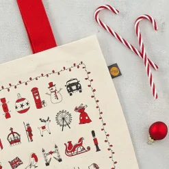 Victoria Eggs London Christmas Canvas Tote Bag- Bags