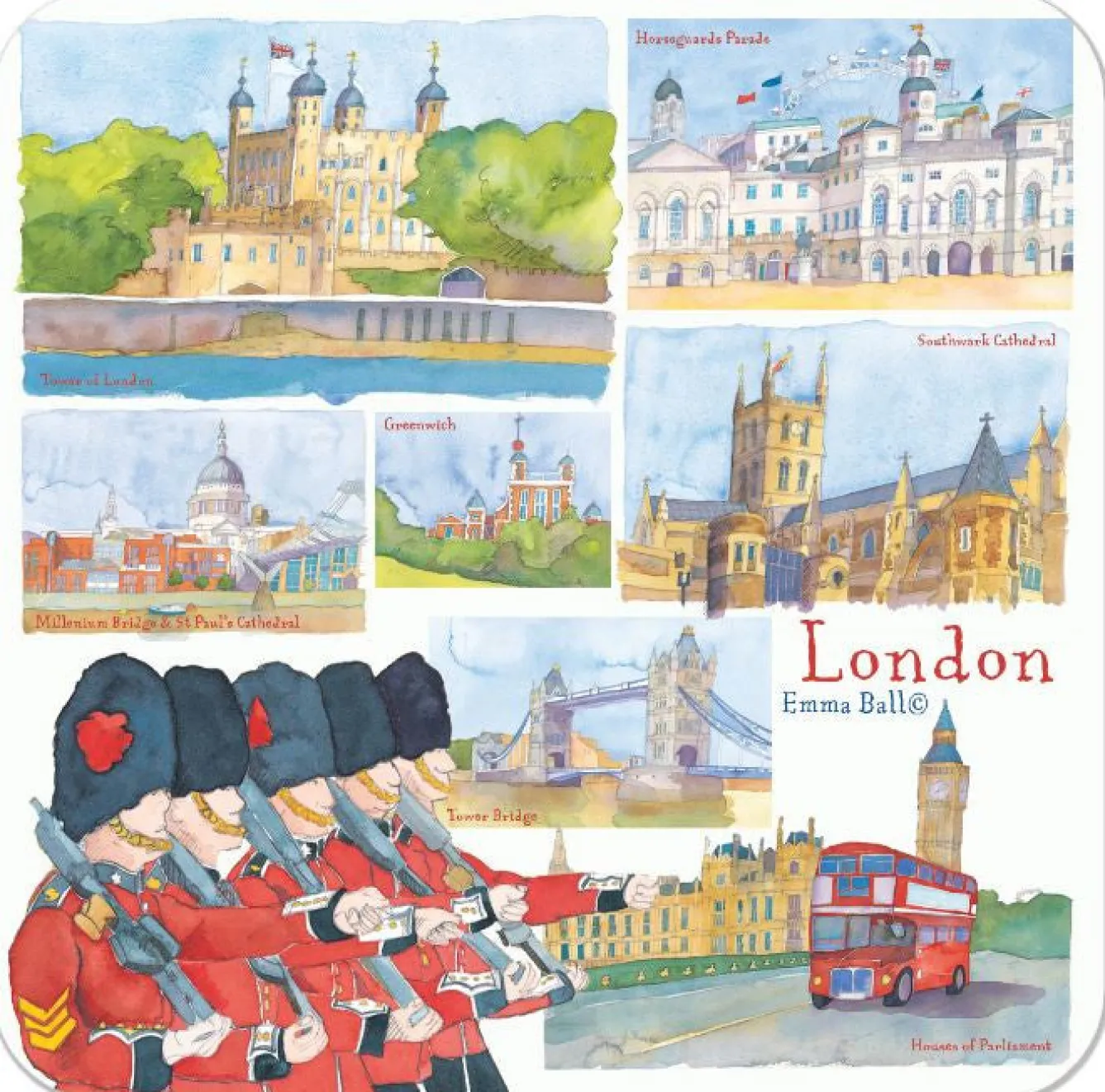 Emma Ball London Coaster- Tea|Coasters