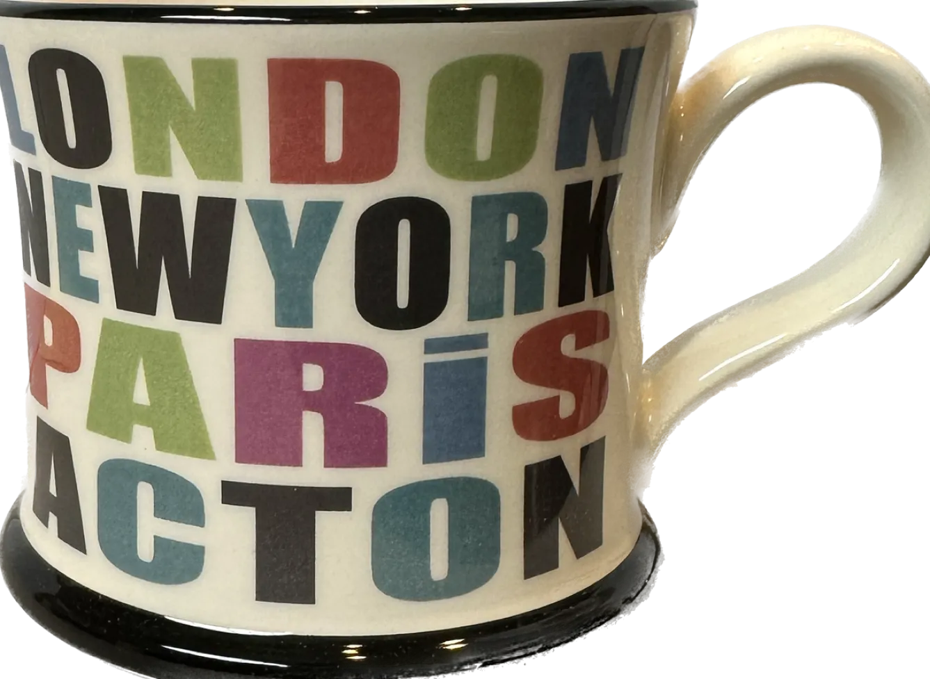 Moorland Pottery London, New York, Paris, Acton Mug by- Whimsical|Places