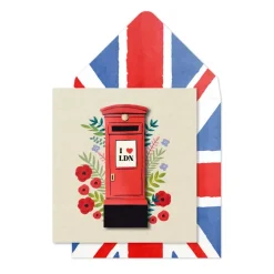 Tache Cards London Postbox Floral Card- Greeting Cards