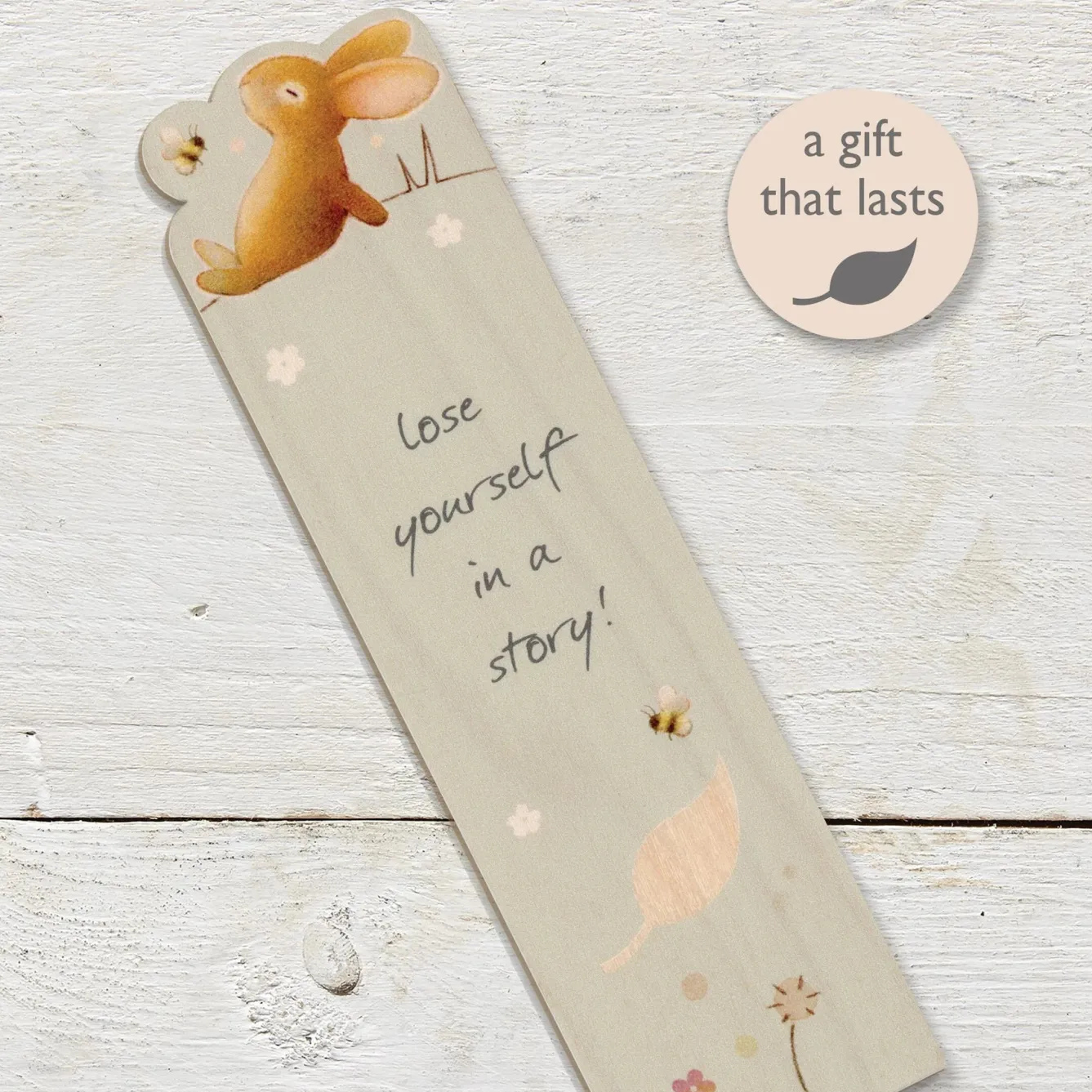 Ginger Betty Lose Yourself Rabbit Wooden Book Mark- Books