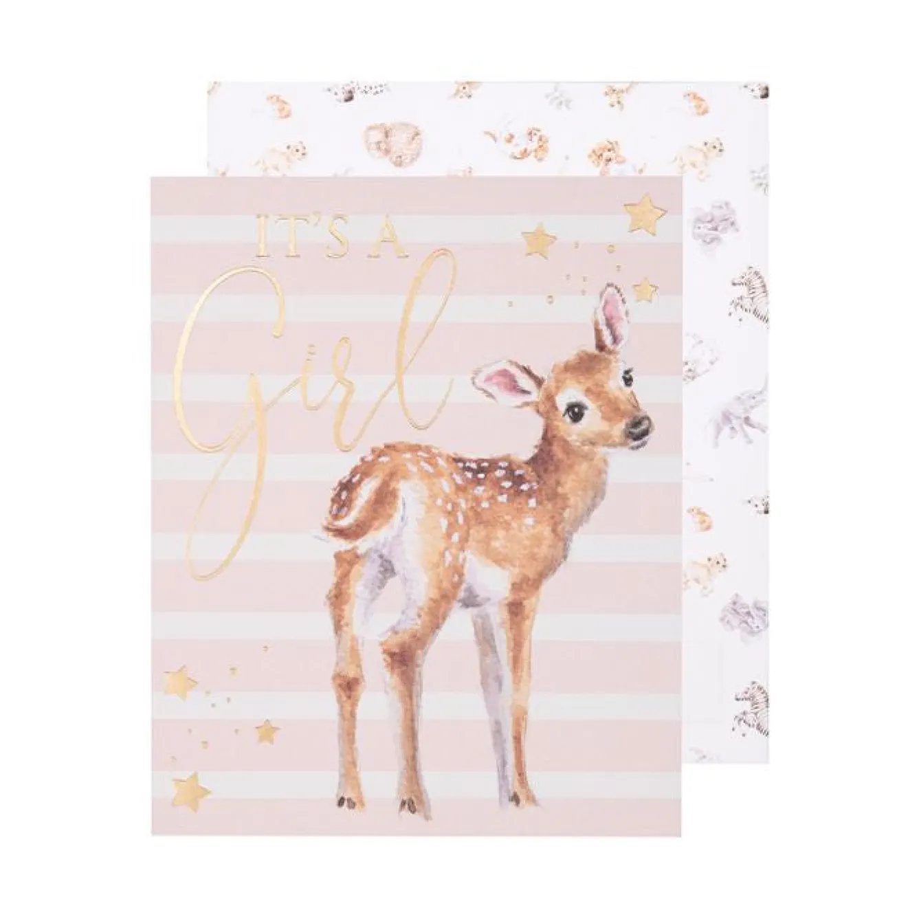 Wrendale Designs Loved Deerly - It's a Girl Greetings Card- Greeting Cards|Children