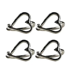 Selbrae Love Heart Napkin Ring Set of 4- Valentine's Day|Tea