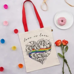 Victoria Eggs Love is Love Canvas Tote Bag- Valentine's Day|Bags