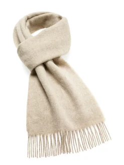 Bronte Moon Luxury Beige Merino Lambswool Scarf- Umbrellas