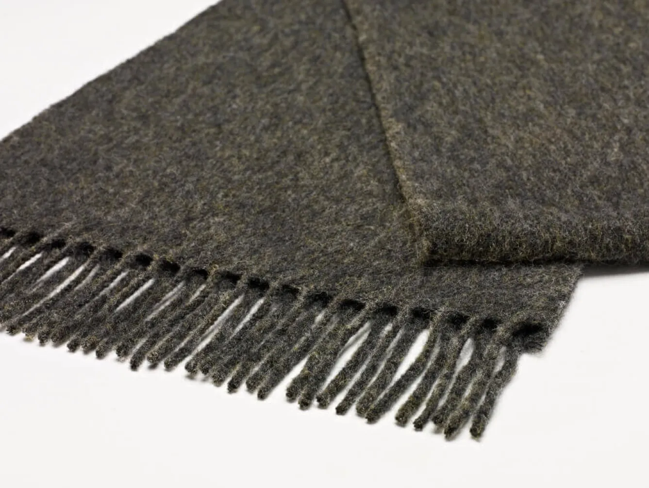 Bronte Moon Luxury Gray Merino Lambswool Scarf- Umbrellas