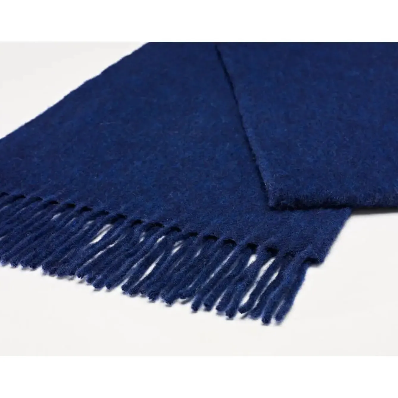 Bronte Moon Luxury Mid Blue Merino Lambswool Scarf- Umbrellas