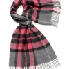 Bronte Moon Luxury Westminster Gray/Pink Merino Lambswool Scarf- Umbrellas