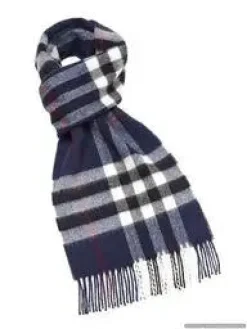 Bronte Moon Luxury Westminster Navy Merino Lambswool Scarf- Umbrellas