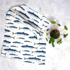 Corinne Alexander Mackerel Tea Towel by- Father's Day|Tea