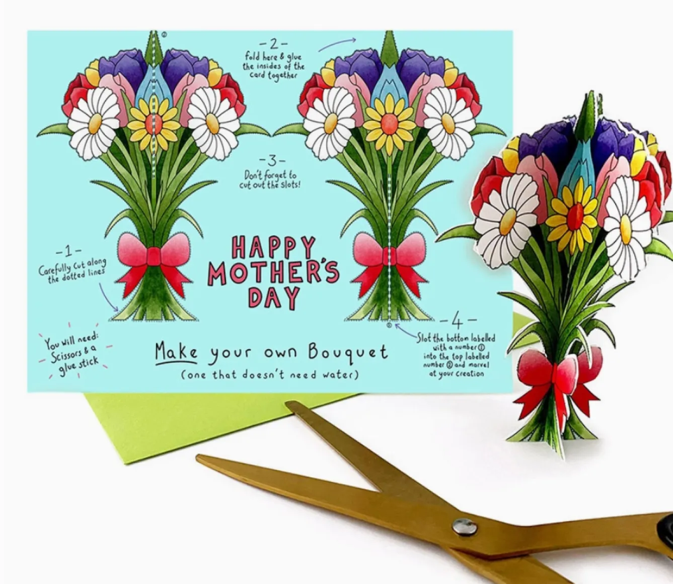 Yeti Make Your Own Bouquet Mother's Day Card- Mother's Day|Mother's Day