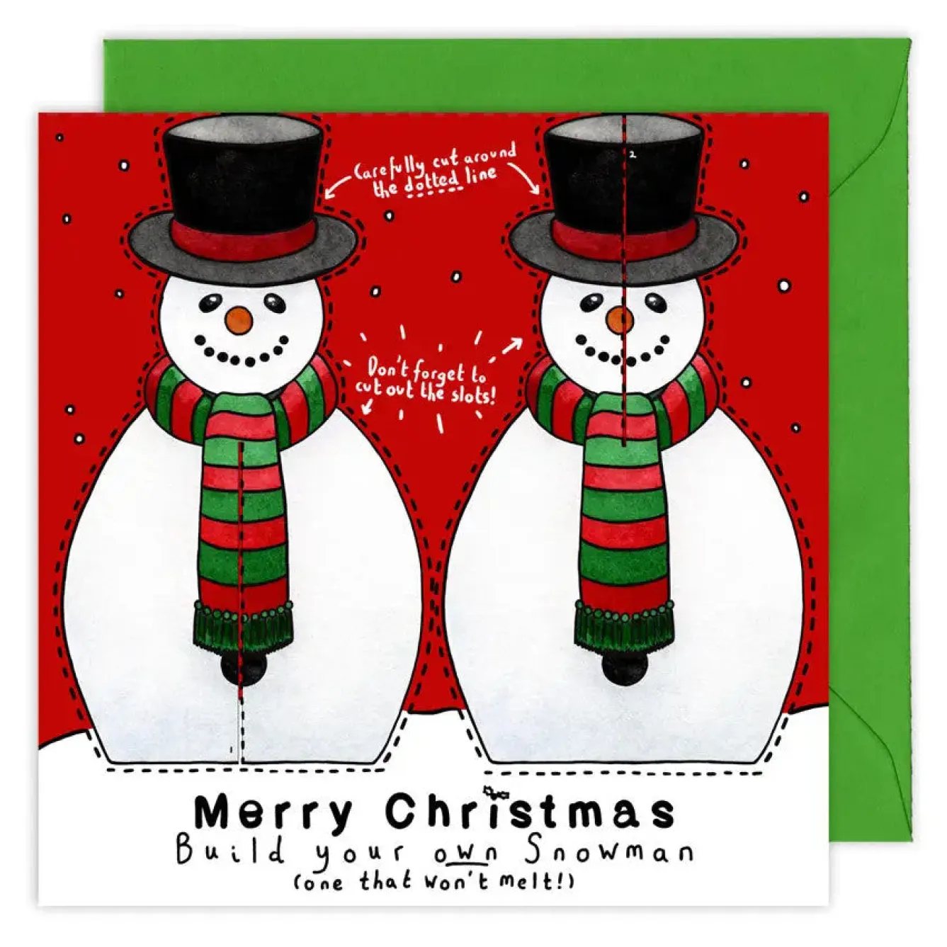 Yeti Make Your Own Snowman Christmas Card- Christmas|Greeting Cards