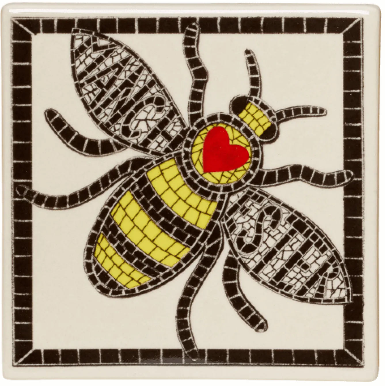 Moorland Pottery Manchester Bee Coaster by- Tea|Coasters