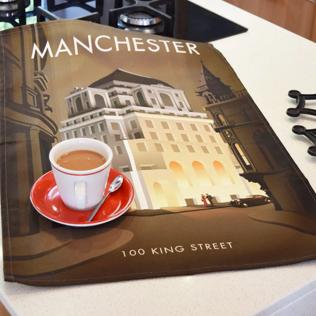 Town Towels Manchester - 100 King Street Tea Towel- Tea|Tea Towels