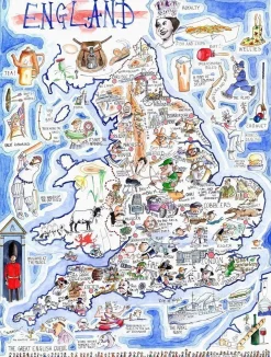 All Jigsaw Puzzles Map of England 1000 Piece Jigsaw Puzzle- Puzzles|Children