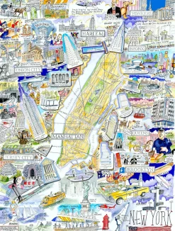 All Jigsaw Puzzles Map of New York City 1000 Piece Jigsaw Puzzle- Puzzles|Children