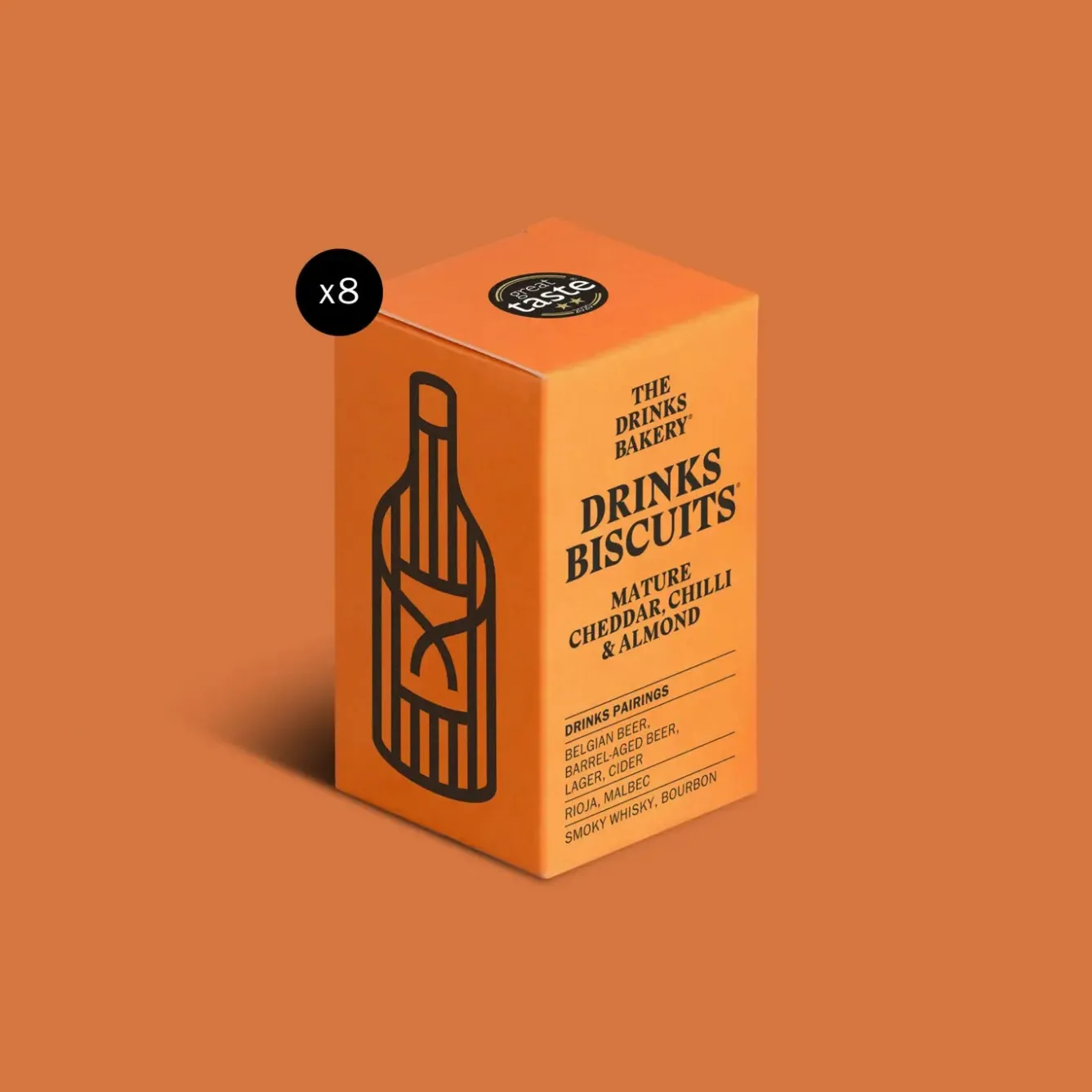 The Drinks Bakery Mature Cheddar, Chilli and Almond Drinks Biscuits 36g- Tea|Snacks & Crackers