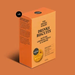 The Drinks Bakery Mature Cheddar, Chilli and Almond Drinks Biscuits 110g- Tea|Snacks & Crackers