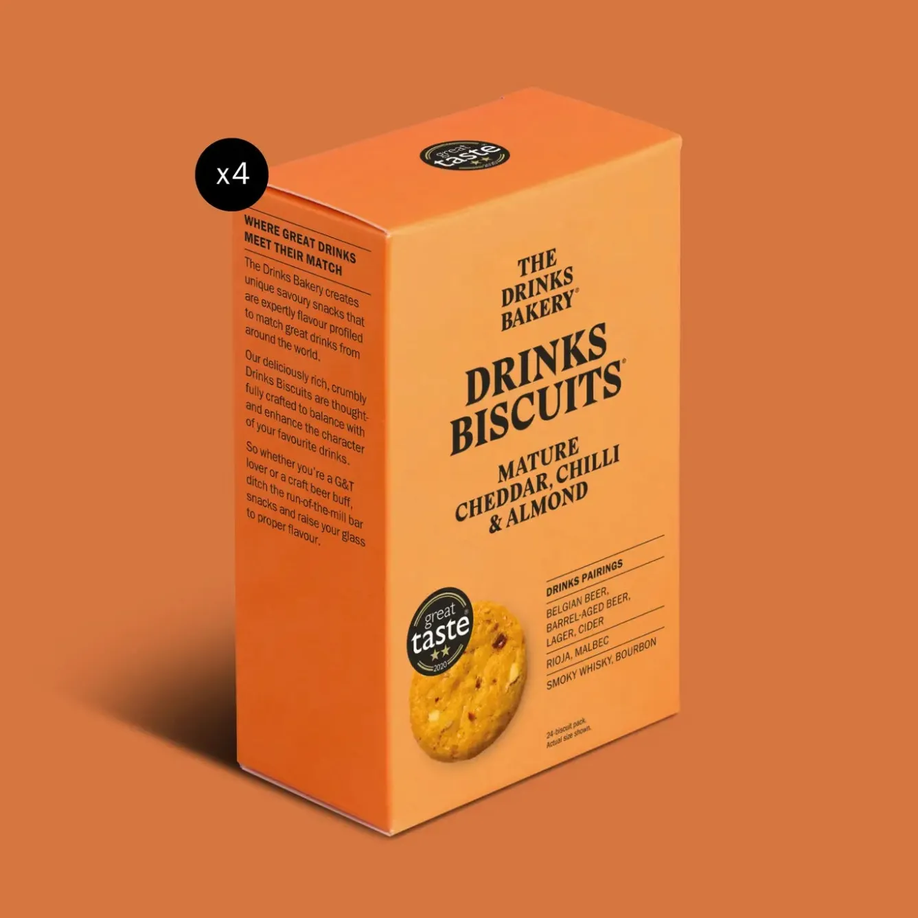 The Drinks Bakery Mature Cheddar, Chilli and Almond Drinks Biscuits 110g- Tea|Snacks & Crackers