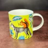 Repeat Repeat Menagerie Fox Bone China Mug- Green- Whimsical|Animals