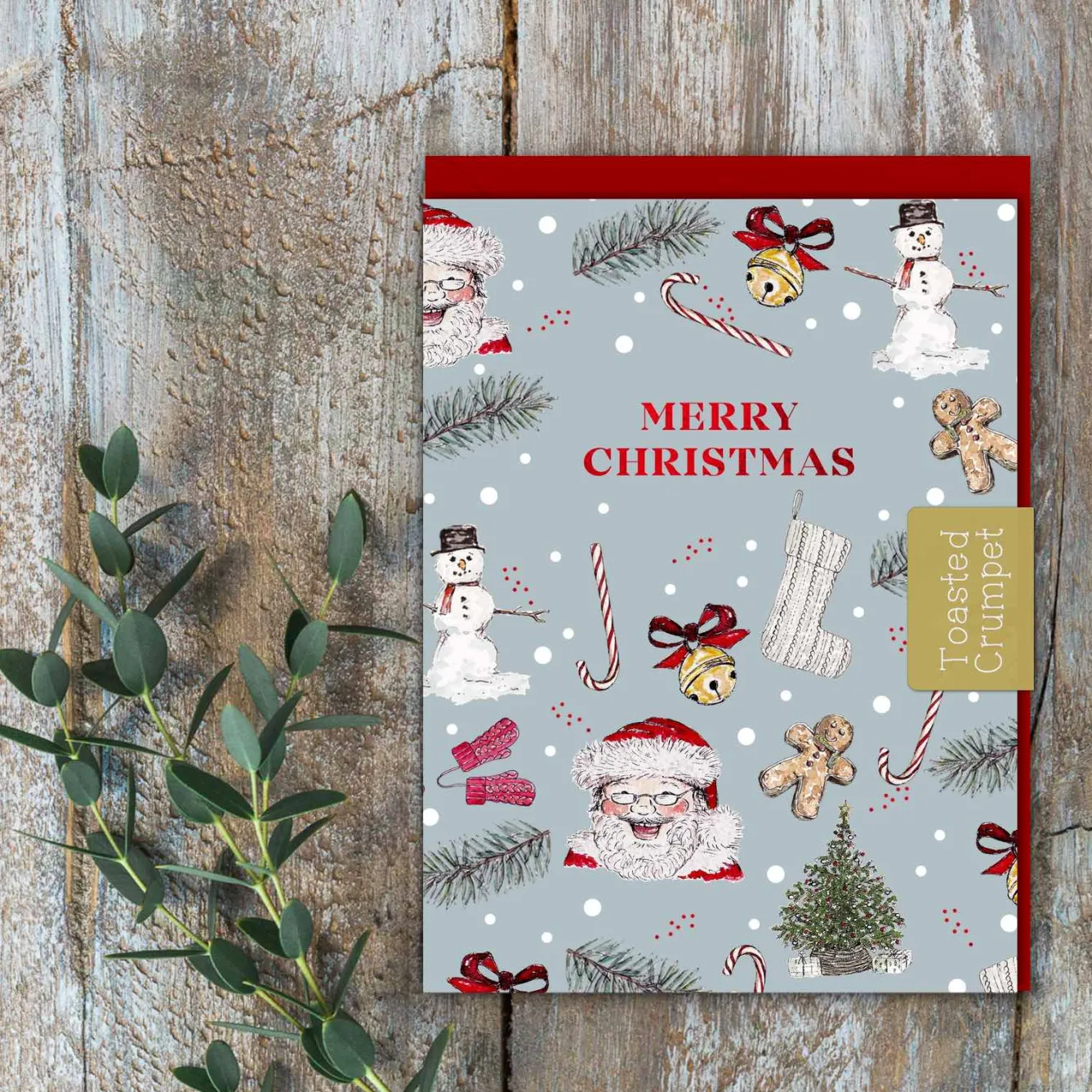Toasted Crumpet Merry Christmas Small Greetings Card- Christmas Cards|Christmas