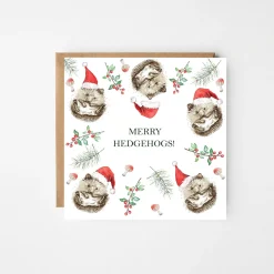 West Country Designs Merry Hedgehogs Christmas Card- Christmas Cards|Greeting Cards