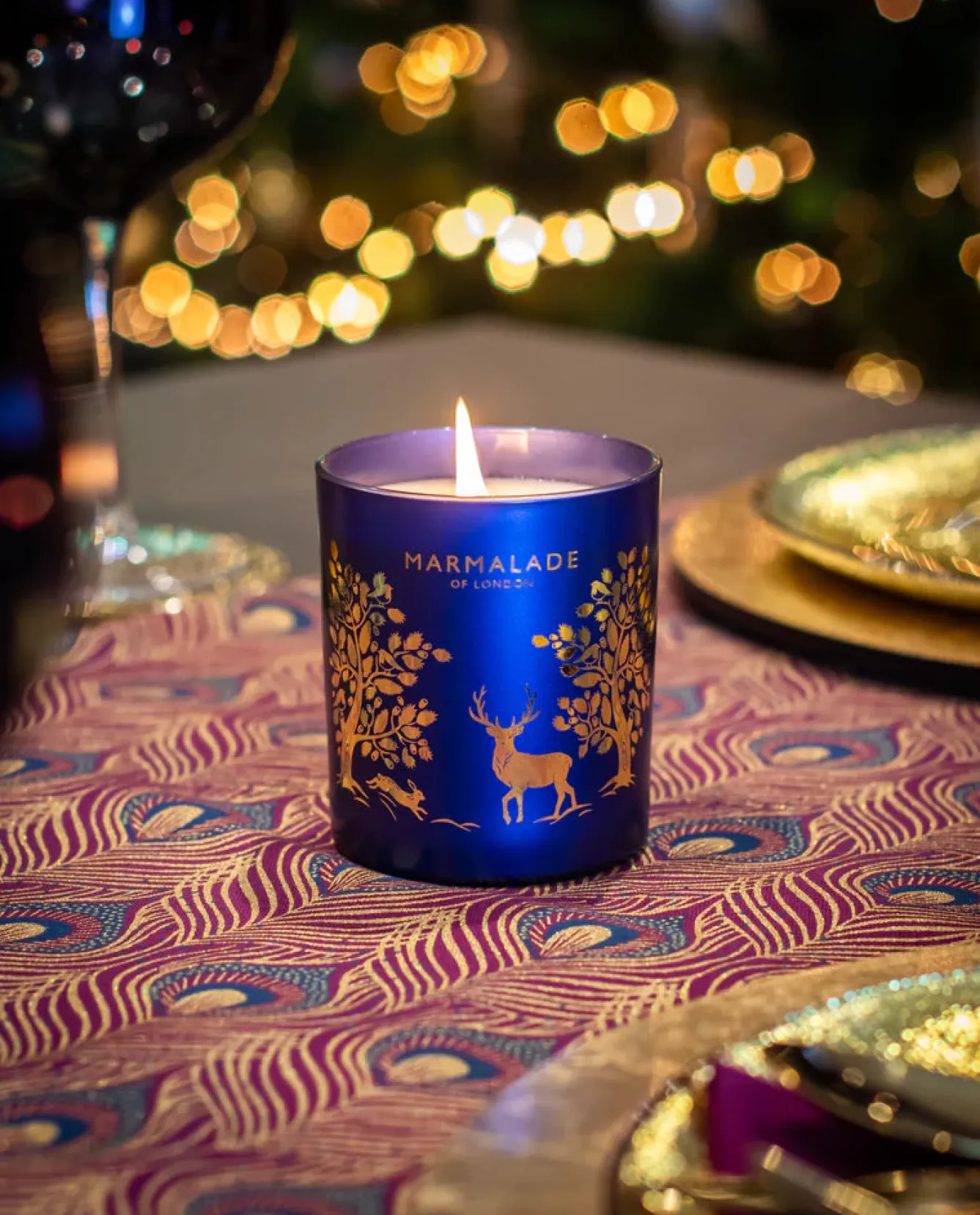 Marmalade of London Midnight Woods Large Glass Candle- Home Fragrance