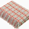 Bronte Moon Milan Coral/Mint Merino Lambswool Throw- Pillows & Throws|Bright Colors