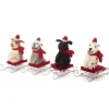 Amica Felt Mini Sitting Dog on Sledge - Schnauzer- Christmas Decorations|Christmas