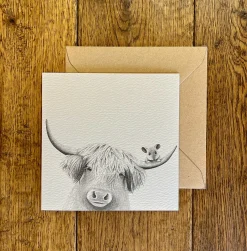 Katherine Sheard Designs Moo and Mouse Greetings Card- Greeting Cards