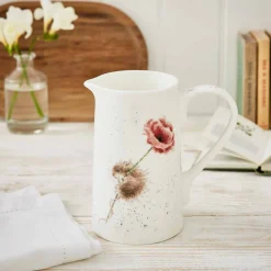 Wrendale Designs Mouse & Poppy Bone China 2 Pint Jug- Jugs