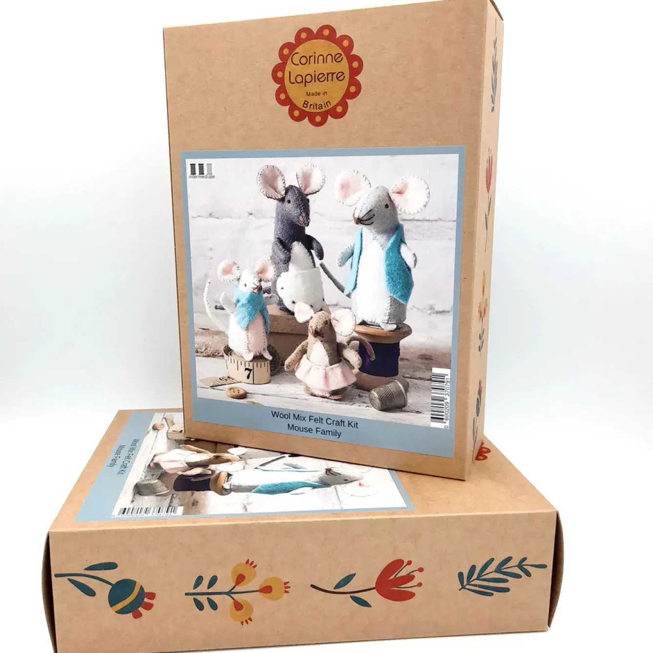 Corinne Lapierre Mouse Family Wool Mix Felt Craft Kit- Crafts|Children