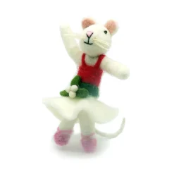 Amica Felt Mouse Lady Dancing Felt Decoration- Christmas Decorations|Christmas