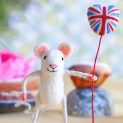 Sew Heart Felt Mouse with Union Jack Balloon- Children