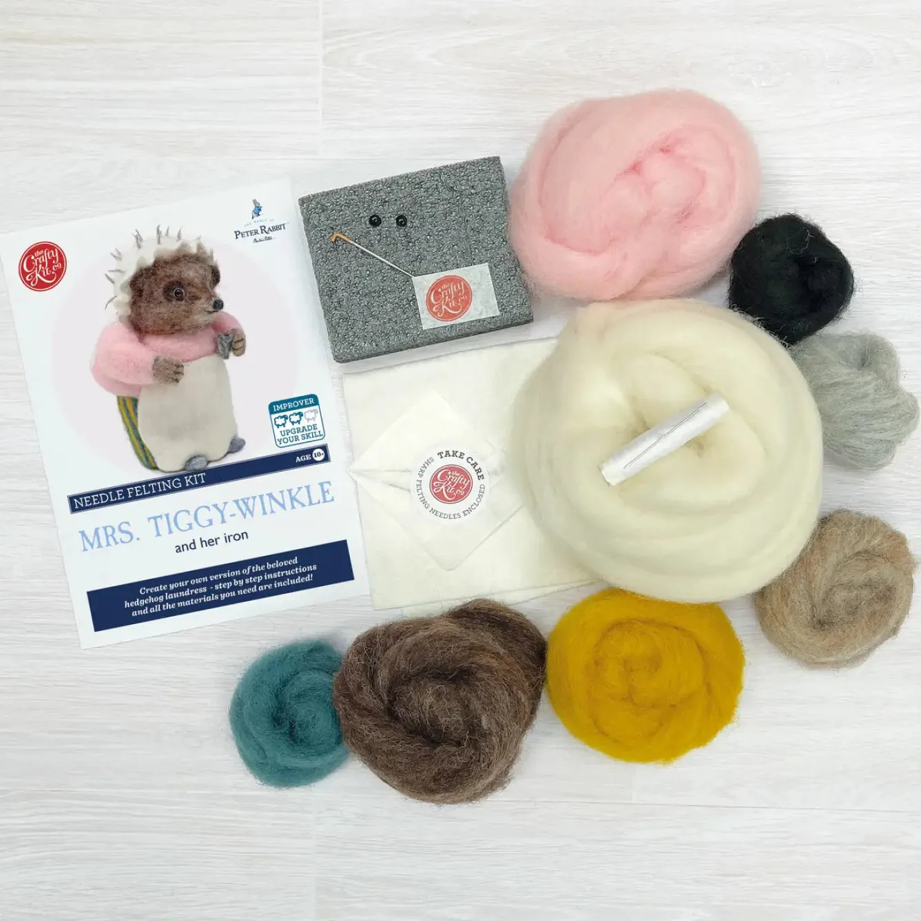 The Crafty Kit Co. Mrs Tiggy-Winkle Needle Felting Craft Kit- Easter|Crafts