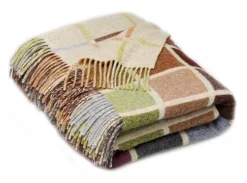 Bronte Moon Multiblock Geometric Beige Multi Merino Lambswool Throw- Pillows & Throws|Bright Colors