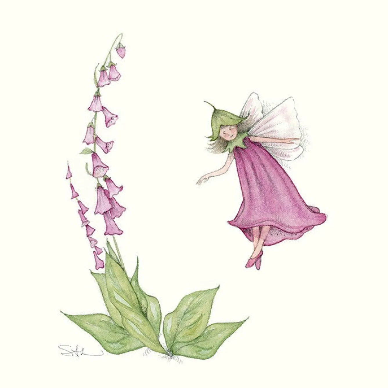Moongazer Cards My Garden Foxglove Fairy Greeting Card- Greeting Cards