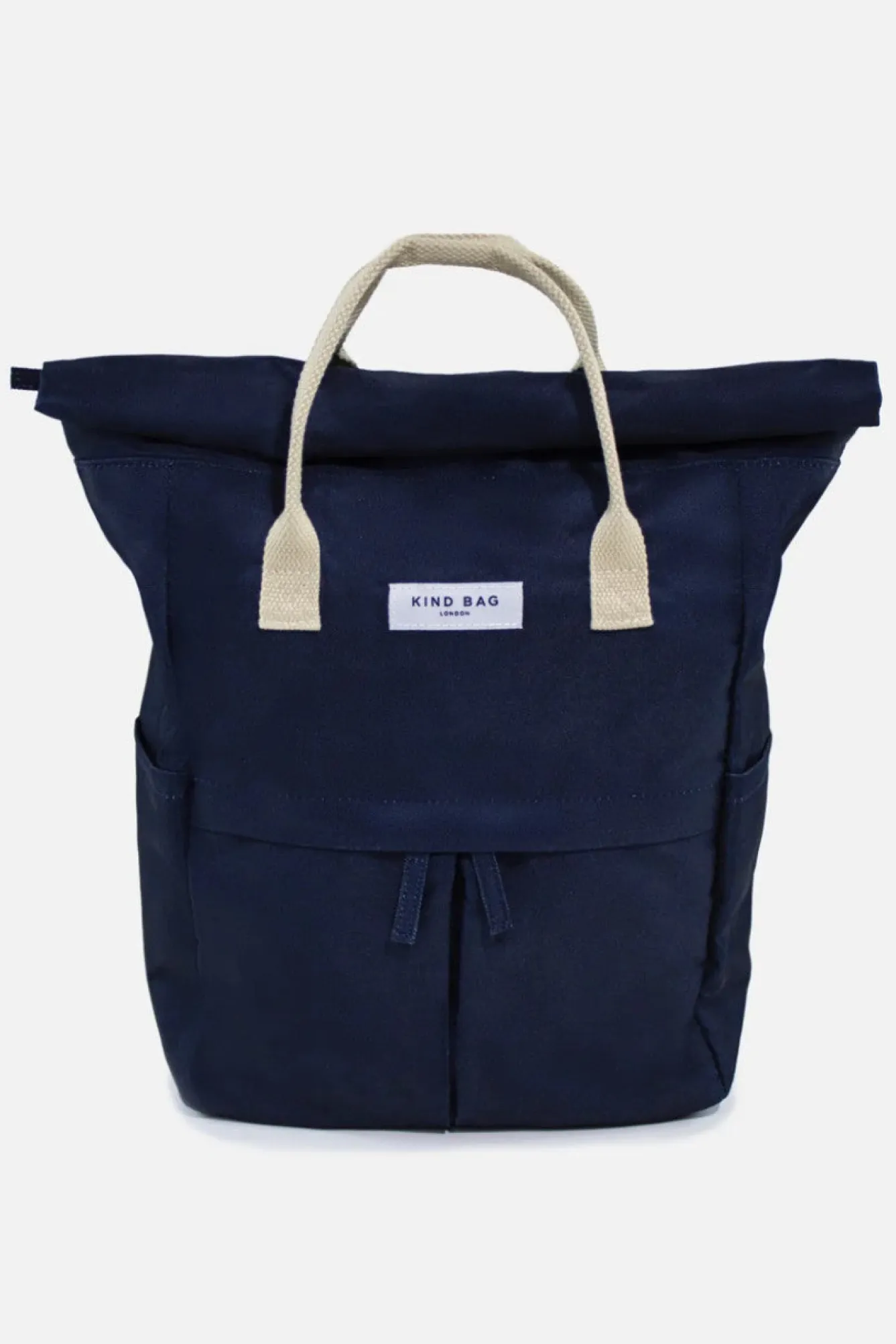 Kind Bag London Navy Hackney Medium Backpack- Bags