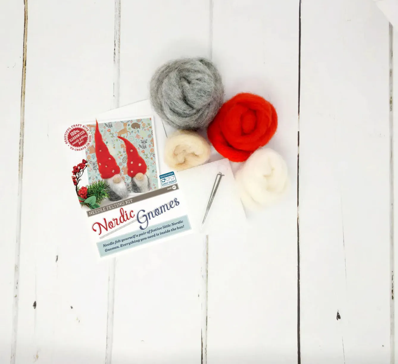 The Crafty Kit Co. Nordic Gnomes Needle Felting Kit- Christmas|Crafts