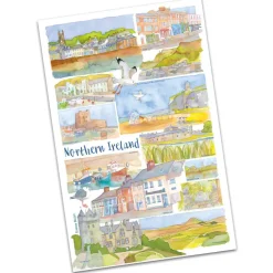 Emma Ball Northern Ireland (Blue) by- Tea|Tea Towels
