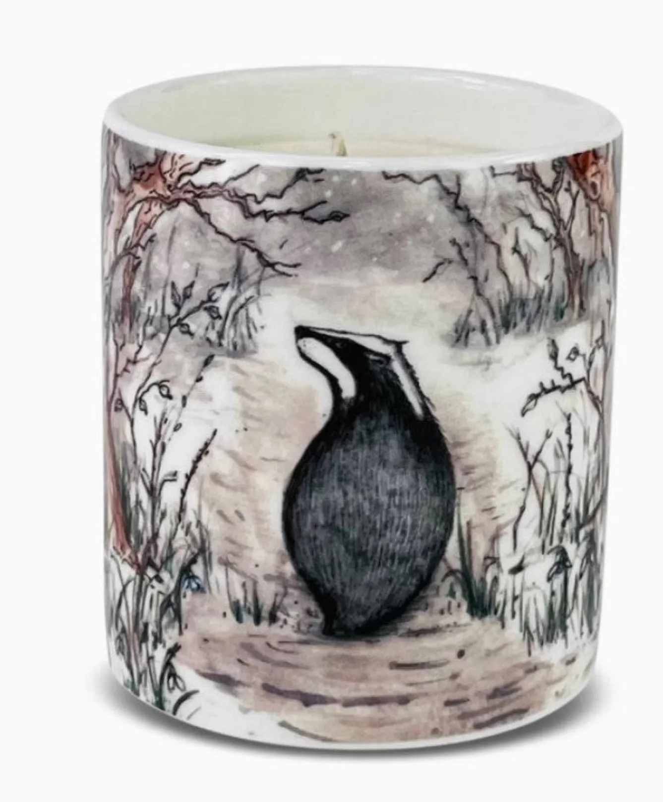 Heaven Scent Oakwood & Bergamot China Pot Candle - Badger- Home Fragrance